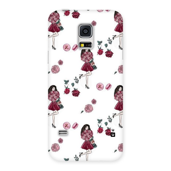 Girl With Flowers Back Case for Galaxy S5 Mini