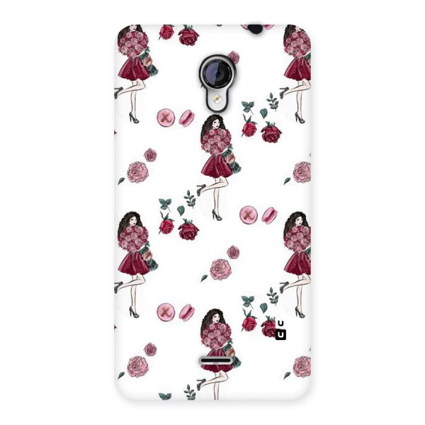 Girl With Flowers Back Case for Micromax Unite 2 A106