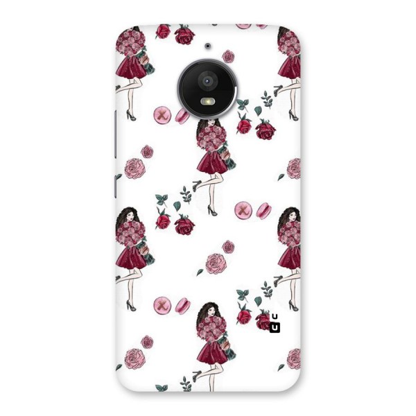 Girl With Flowers Back Case for Moto E4 Plus