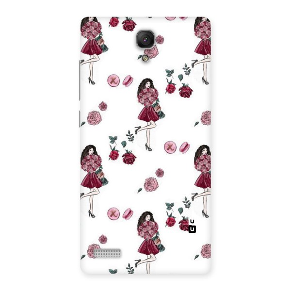 Girl With Flowers Back Case for Redmi Note