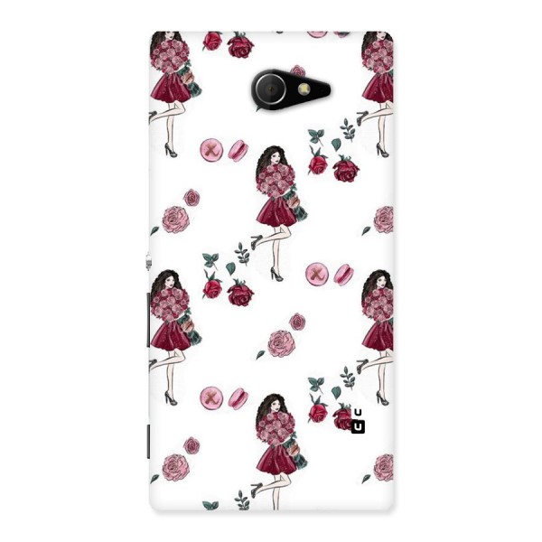 Girl With Flowers Back Case for Sony Xperia M2