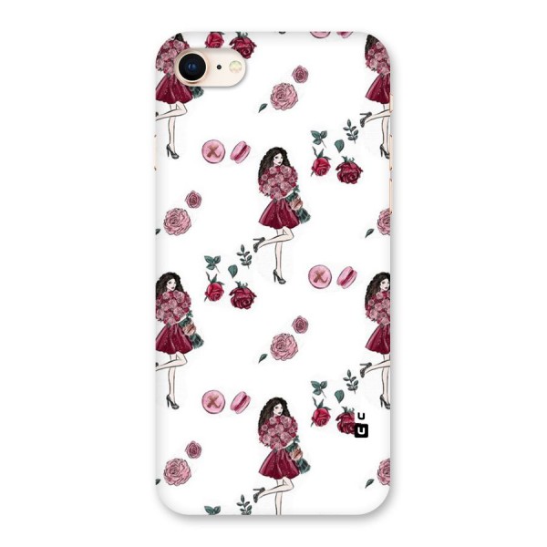 Girl With Flowers Back Case for iPhone 8