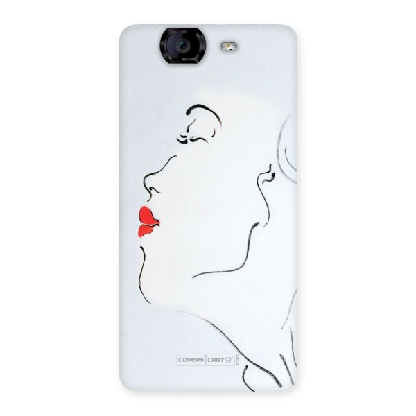 Girl in Red Lipstick Back Case for Canvas Knight A350