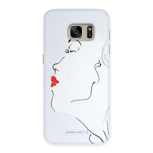 Girl in Red Lipstick Back Case for Galaxy S7