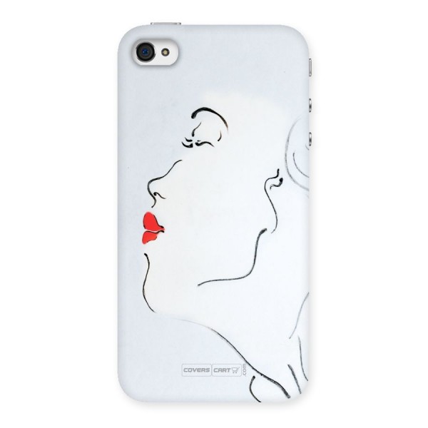 Girl in Red Lipstick Back Case for iPhone 4 4s