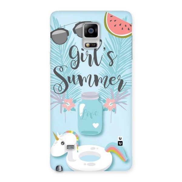 Girls Summer Back Case for Galaxy Note 4