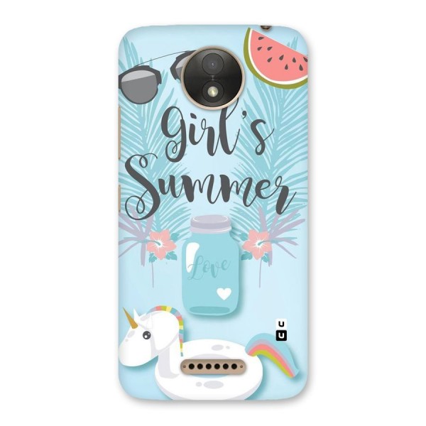 Girls Summer Back Case for Moto C Plus