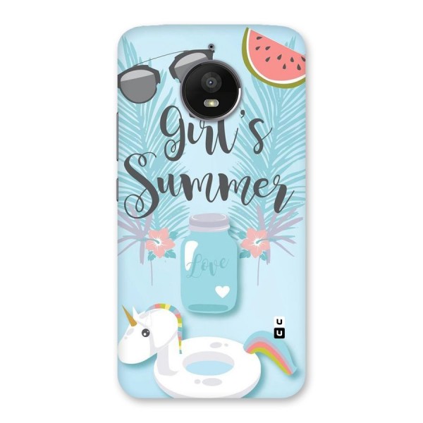 Girls Summer Back Case for Moto E4 Plus