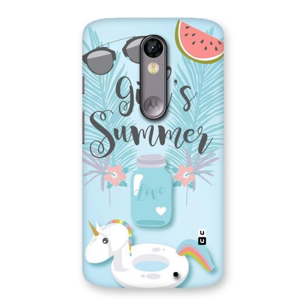 Girls Summer Back Case for Moto X Force