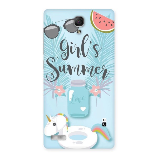 Girls Summer Back Case for Redmi Note