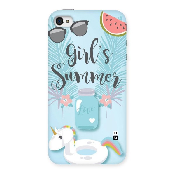 Girls Summer Back Case for iPhone 4 4s