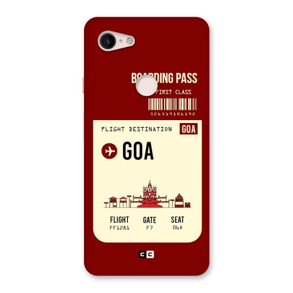 Goa Boarding Pass Back Case for Google Pixel 3 XL