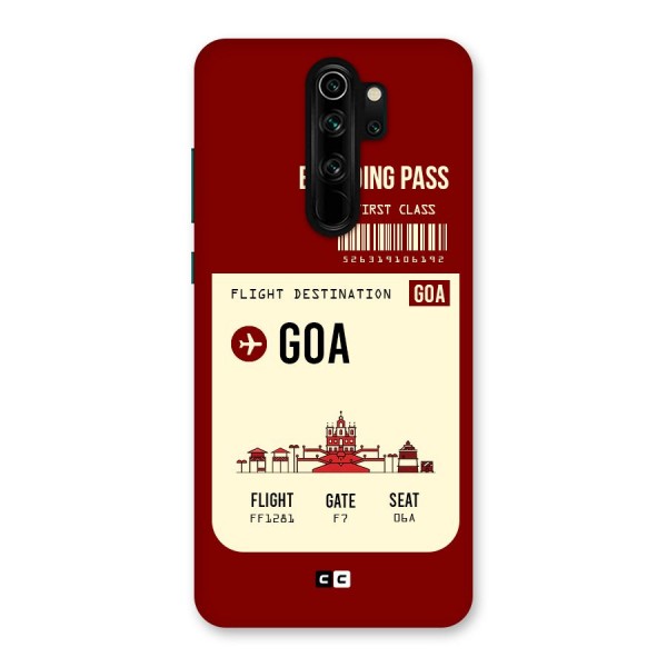 Goa Boarding Pass Back Case for Redmi Note 8 Pro