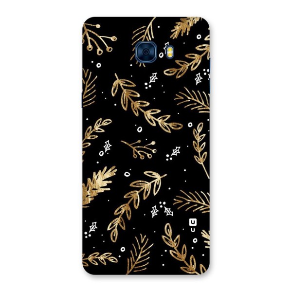 Gold Palm Leaves Back Case for Galaxy C7 Pro