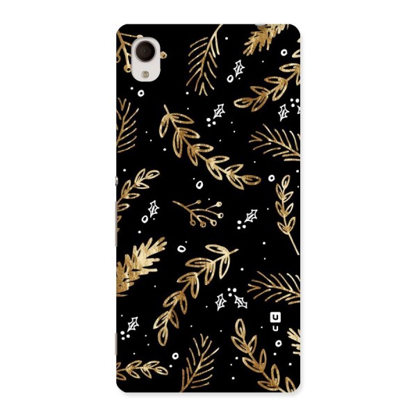 Gold Palm Leaves Back Case for Xperia M4 Aqua