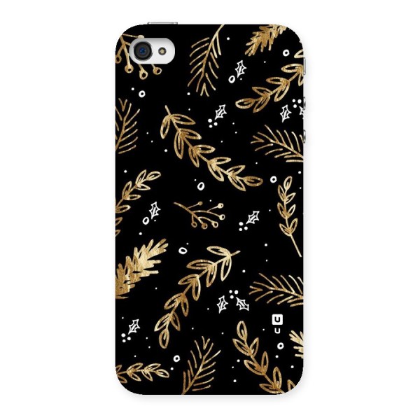 Gold Palm Leaves Back Case for iPhone 4 4s