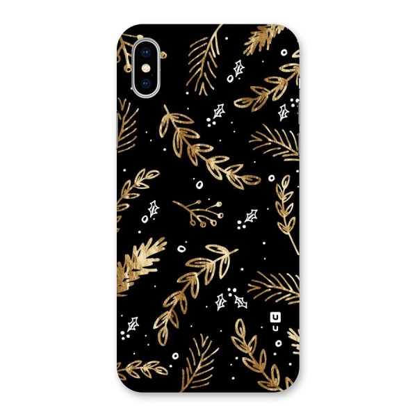 Gold Palm Leaves Back Case for iPhone X