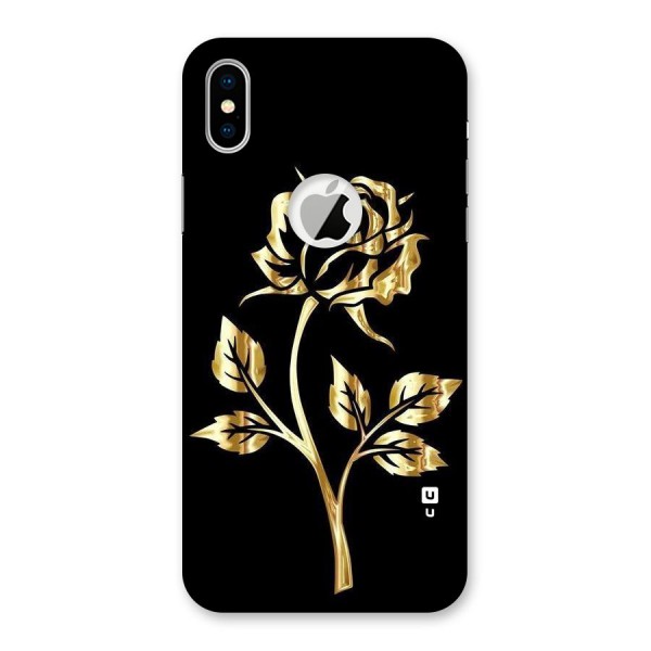 Gold Rose Back Case for iPhone XS Logo Cut