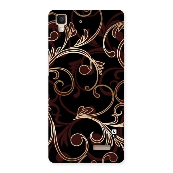 Golden Maroon Beauty Back Case for Oppo R7