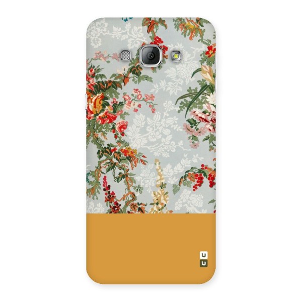 Golden Stripe on Floral Back Case for Galaxy A8