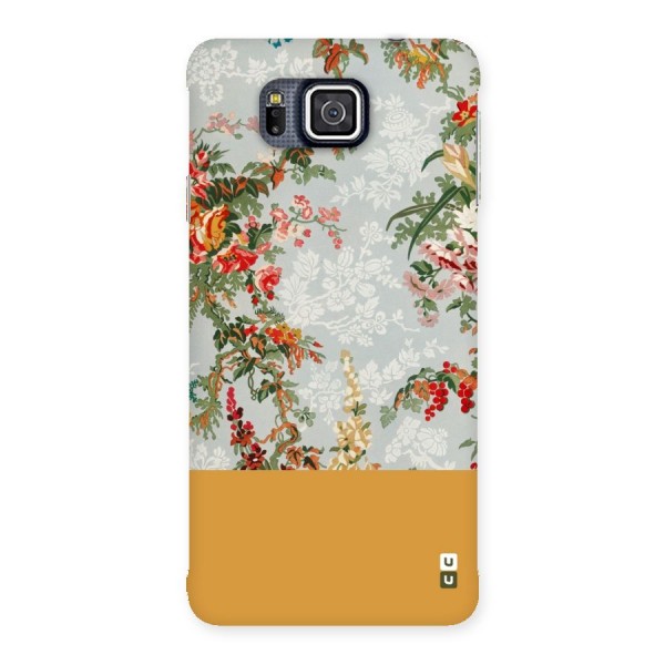 Golden Stripe on Floral Back Case for Galaxy Alpha