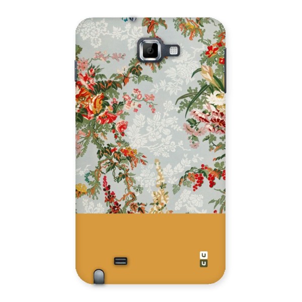 Golden Stripe on Floral Back Case for Galaxy Note