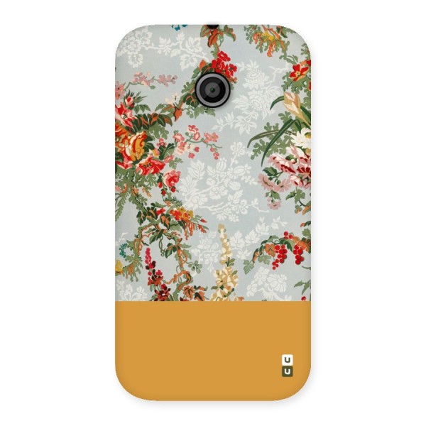 Golden Stripe on Floral Back Case for Moto E