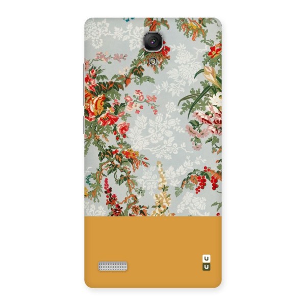 Golden Stripe on Floral Back Case for Redmi Note