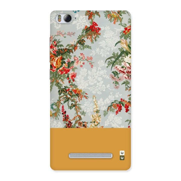 Golden Stripe on Floral Back Case for Xiaomi Mi4i