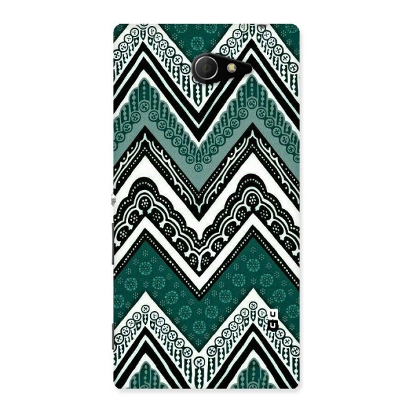 Green Chevron Back Case for Sony Xperia M2