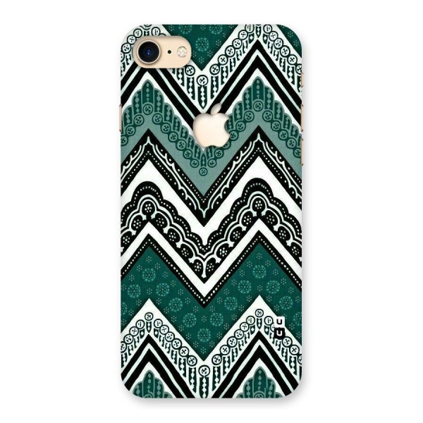 Green Chevron Back Case for iPhone 7 Apple Cut