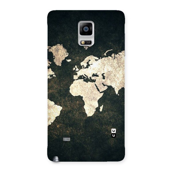 Green Gold Map Design Back Case for Galaxy Note 4