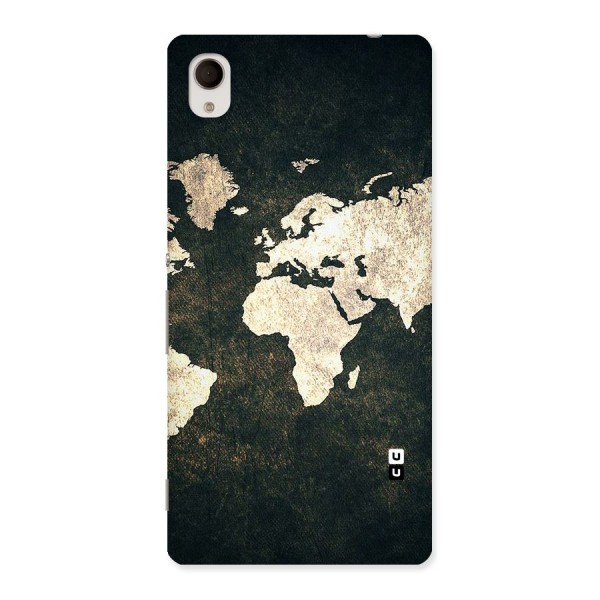 Green Gold Map Design Back Case for Sony Xperia M4