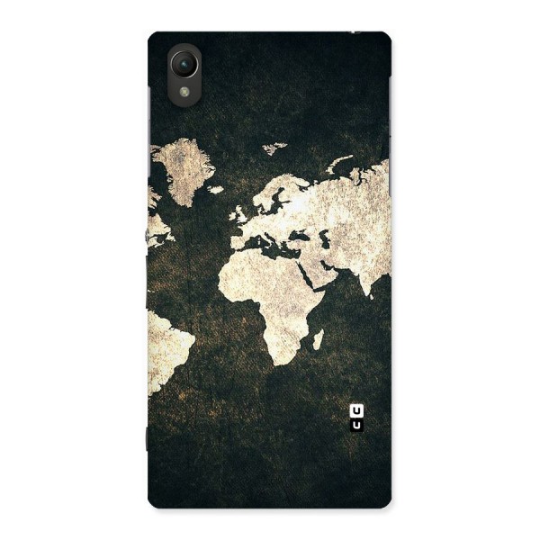 Green Gold Map Design Back Case for Sony Xperia Z1