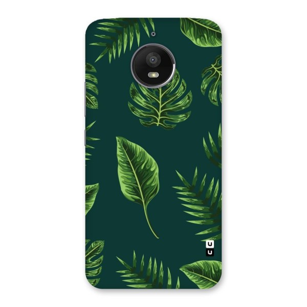 Green Leafs Back Case for Moto E4 Plus