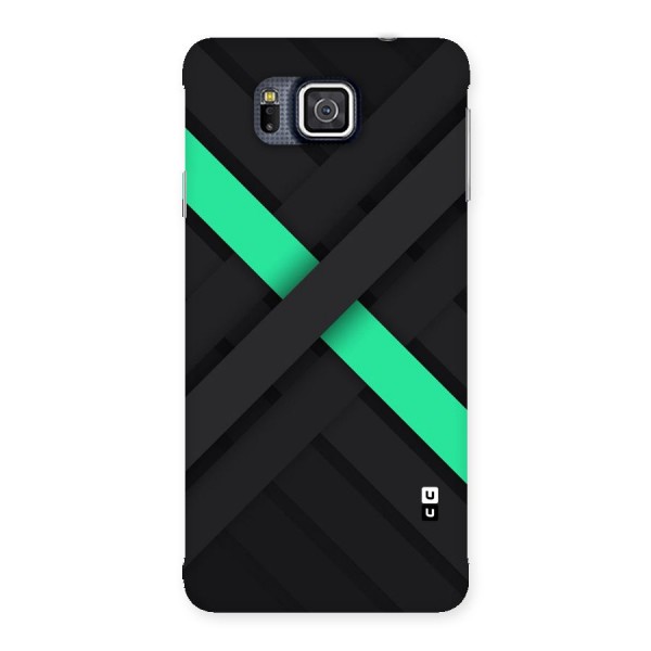 Green Stripe Diagonal Back Case for Galaxy Alpha