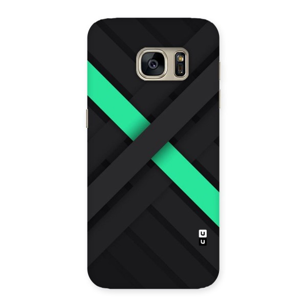 Green Stripe Diagonal Back Case for Galaxy S7