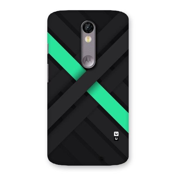 Green Stripe Diagonal Back Case for Moto X Force