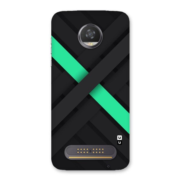 Green Stripe Diagonal Back Case for Moto Z2 Play