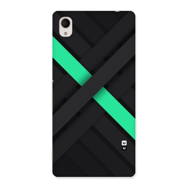 Green Stripe Diagonal Back Case for Sony Xperia M4