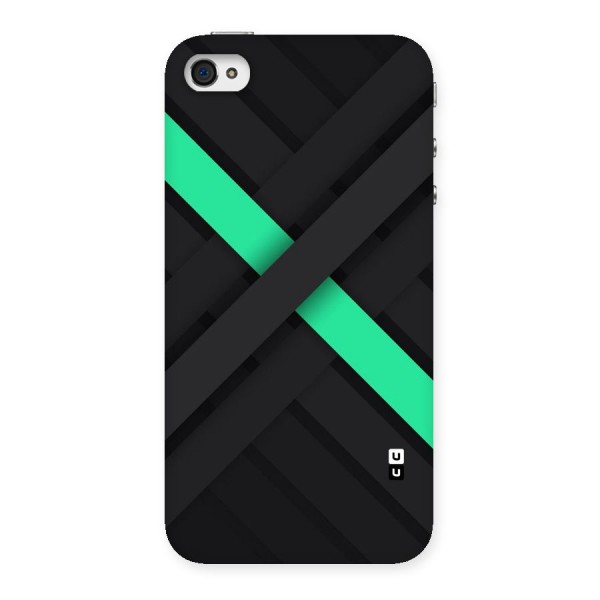 Green Stripe Diagonal Back Case for iPhone 4 4s