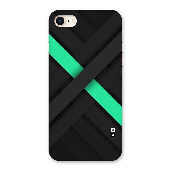 Green Stripe Diagonal Back Case for iPhone 8