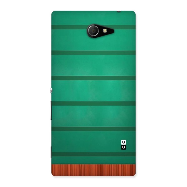 Green Wood Stripes Back Case for Sony Xperia M2