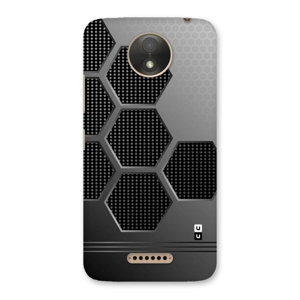 Grey Black Hexa Back Case for Moto C Plus