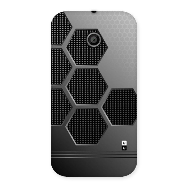 Grey Black Hexa Back Case for Moto E