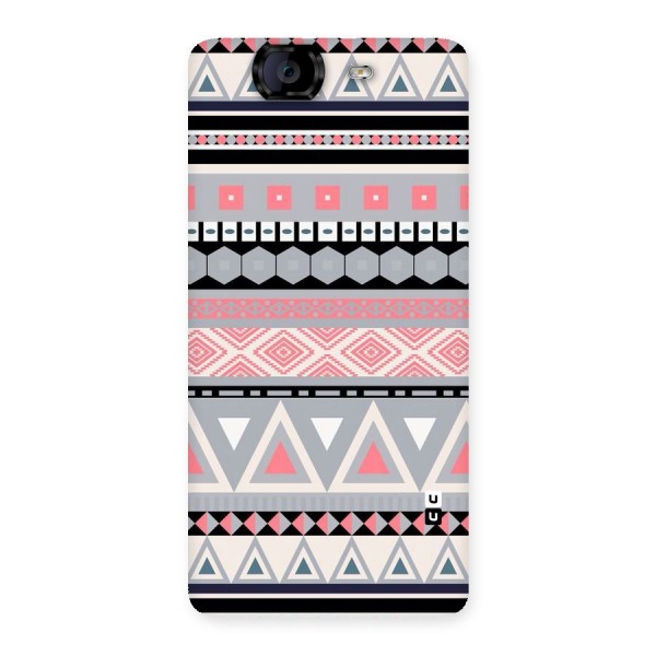 Grey Pink Pattern Back Case for Canvas Knight A350