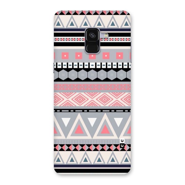 Grey Pink Pattern Back Case for Galaxy A8 Plus