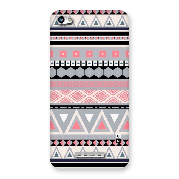 Grey Pink Pattern Back Case for Micromax Hue 2