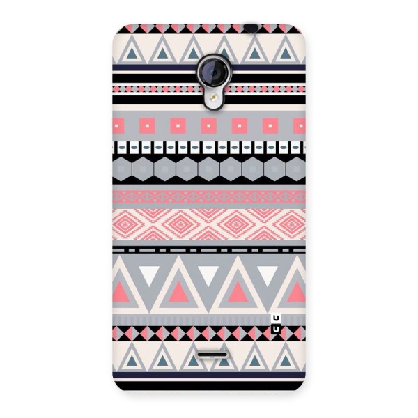 Grey Pink Pattern Back Case for Micromax Unite 2 A106