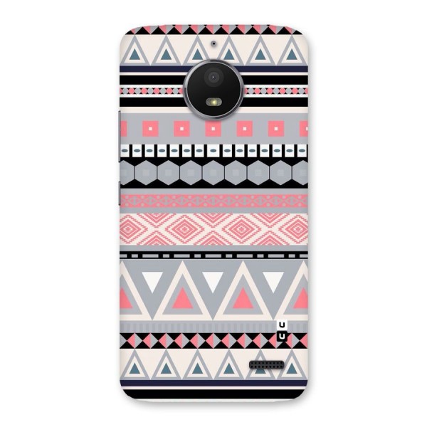 Grey Pink Pattern Back Case for Moto E4